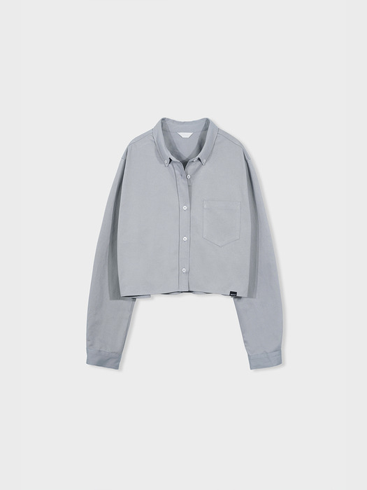 minimal cropped shirt (blue grey)