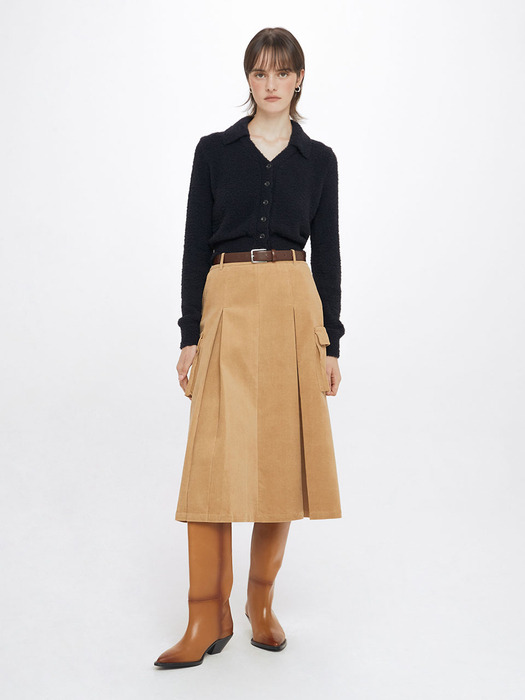 Corduroy Pocket Skirt in Camel VW3WS332-92