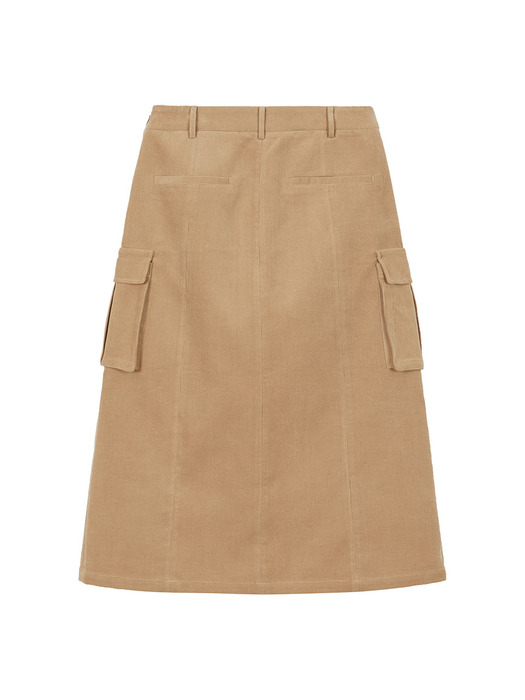 Corduroy Pocket Skirt in Camel VW3WS332-92