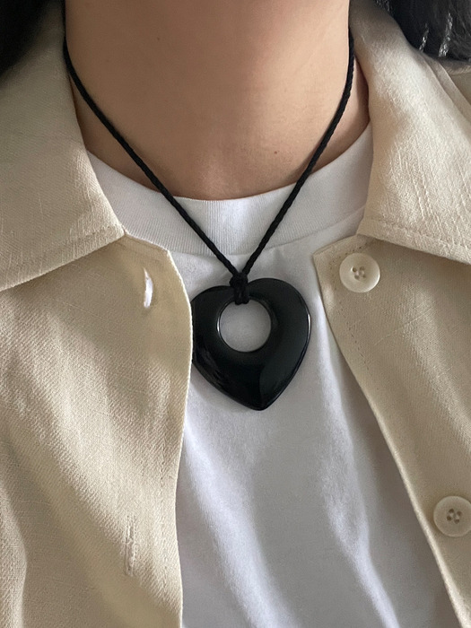 Gemstone Big Heart Necklace_NC291