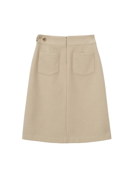 PLEATS MIX MIDI SKIRT IN BEIGE