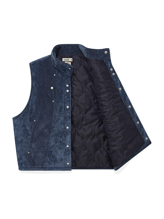 Velvety padded vest / Dark blue