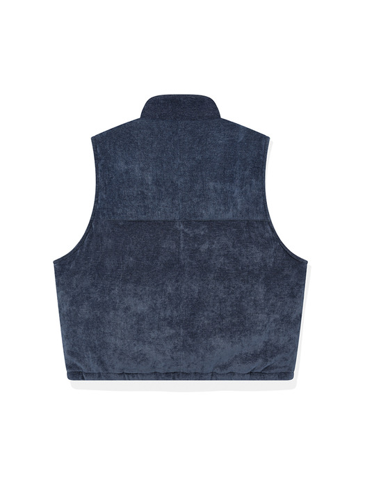 Velvety padded vest / Dark blue