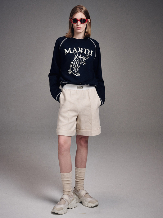 SWEATSHIRT RAGLAN SWING THE TAIL DDANJI_NAVY CREAM