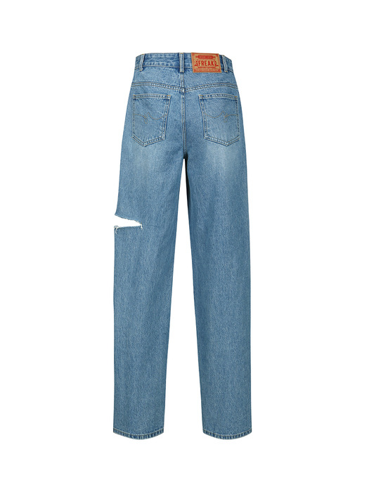 CUT-OUT STRAIGHT LEG JEANS