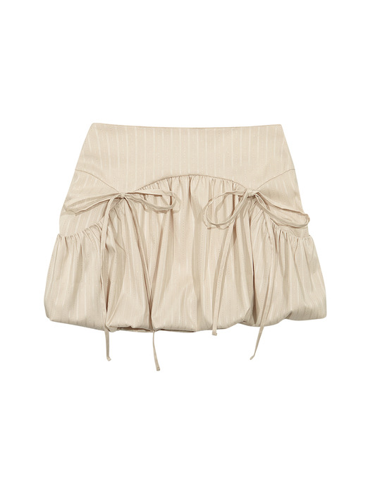 SHIRRING POCKET BALLOON SKIRT (LIGHT BEIGE)