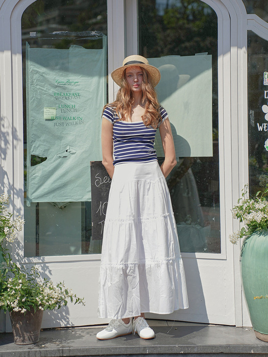 SHUUSHUU Ruffled Long Skirt(슈슈)_IVORY