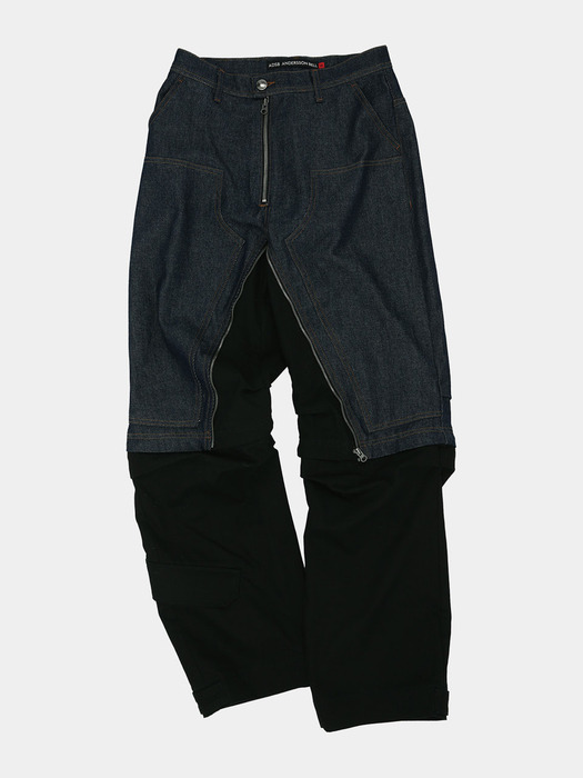 MILLY DETACHABLE CARPENTER JEANS apa691m(INDIGO/BLACK)