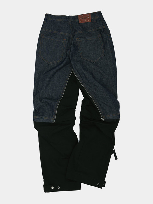 MILLY DETACHABLE CARPENTER JEANS apa691m(INDIGO/BLACK)