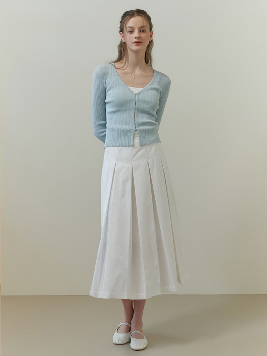 Chou pleats skirt (white)