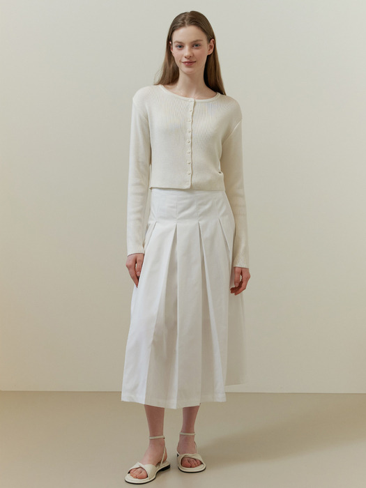 Chou pleats skirt (white)