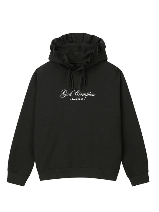 0 7 God Complex Ruffle Hoodie - BLACK