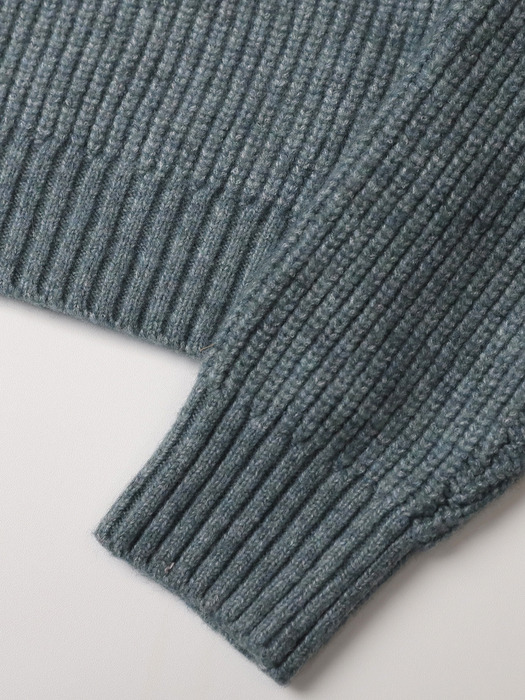 ribbed crop raglan knit top_M.jadegreen