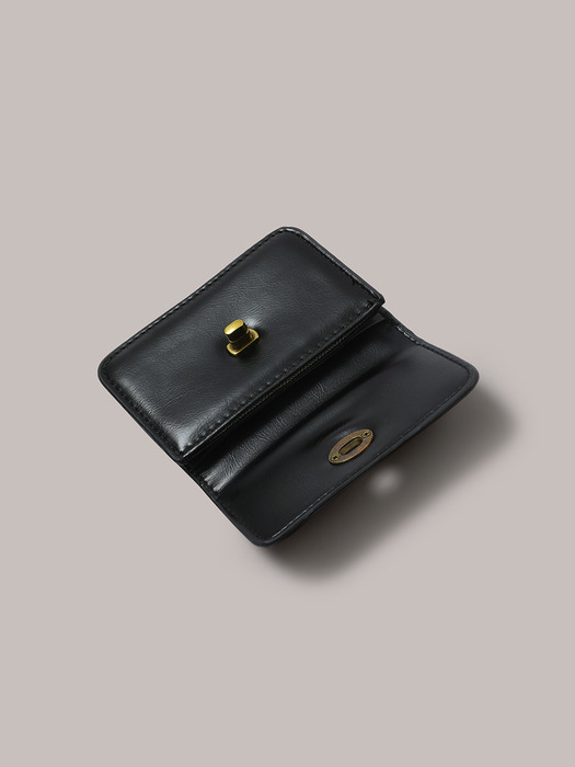 Flat Gold Wallet - Black