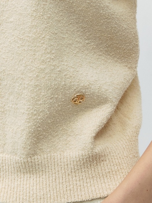 half sleeve boucle knit - butter