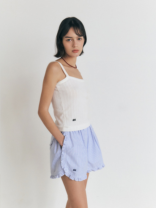 MANNON prill trimming stripe shorts_Blue Stripe