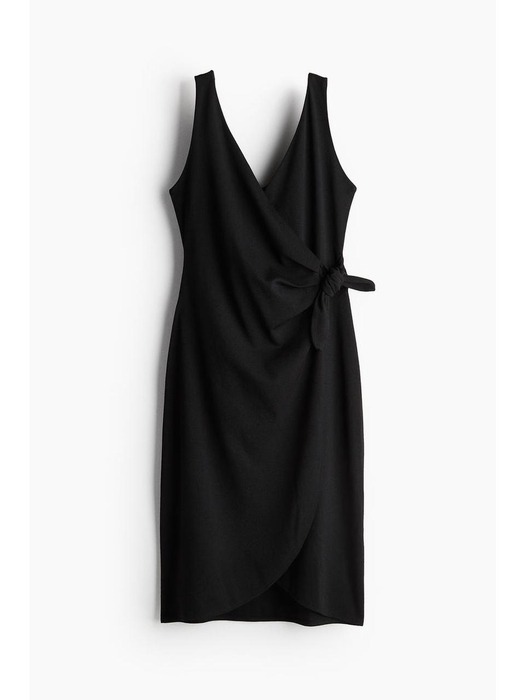 텍스처 랩스타일 드레스 블랙 1210941001