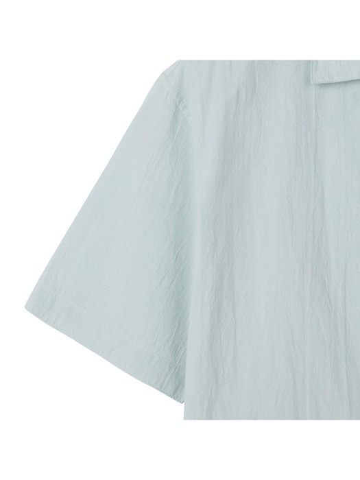regular crinkled fabric half shirt_CWSAM24304MIX