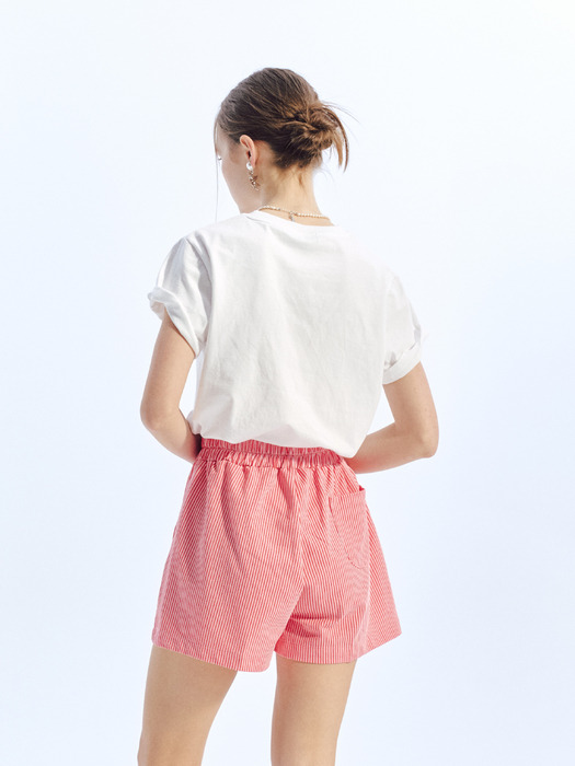 MOLY STRIPE SHORT PANTS_Red