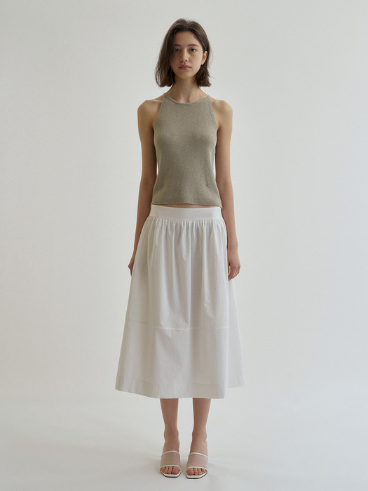 LILY COTTON FLARE SKIRT_IVORY