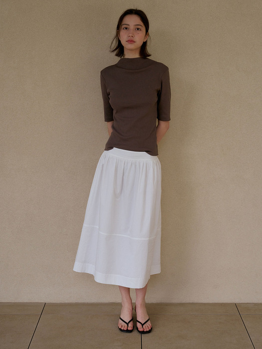 LILY COTTON FLARE SKIRT_IVORY