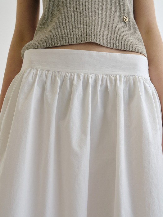 LILY COTTON FLARE SKIRT_IVORY