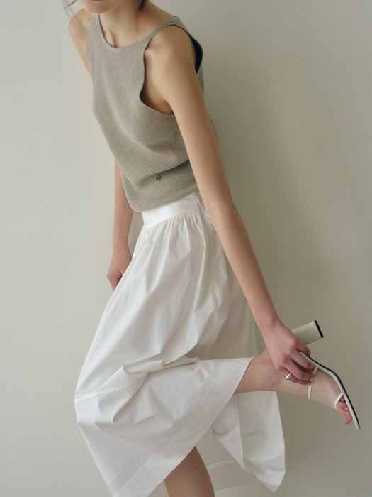 LILY COTTON FLARE SKIRT_IVORY