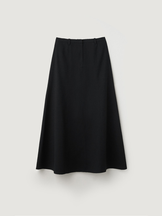 Cutting line flare skirt - Black