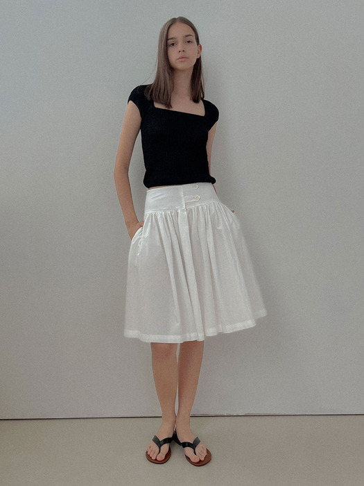 [24 SUMMER][SALT Label] CETUS FLARE SKIRT_WHITE