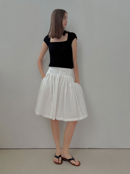 [24 SUMMER][SALT Label] CETUS FLARE SKIRT_WHITE