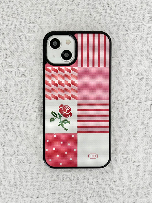 Patchwork Rose Cross Stitch Bumper Case_HC2477EP003M