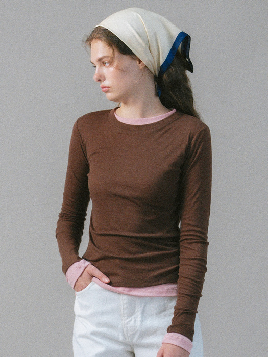 U Wool Layered Sleeve Tshirt_8colors