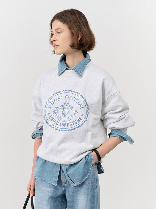 UNISEX CUPID CAMPUS SWEATSHIRT LIGHT MELANGE GREY_UDTS4C102G1