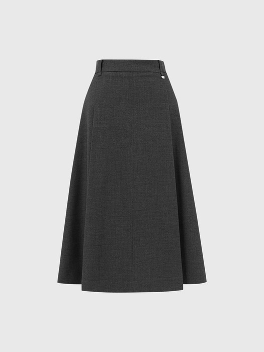 린다 미디 턱 플레어 울 스커트 / LINDA MIDI TUCK FLARE WOOL SKIRT_3colors