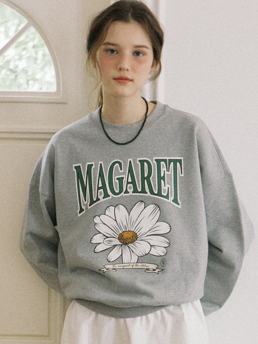 Margaret Bloom Sweatshirt - Melange Grey