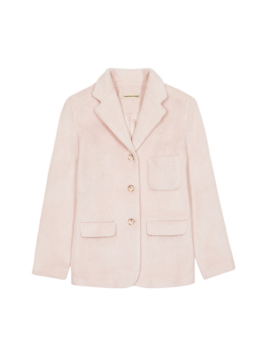 HAIRY WOOL JACKET (LIGHT PINK)