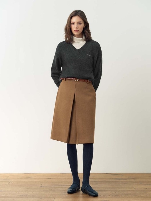 FENCHURCH A-line wool midi skirt (3color)