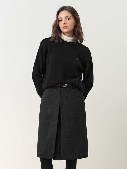 FENCHURCH A-line wool midi skirt (3color)