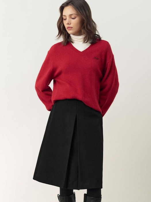 FENCHURCH A-line wool midi skirt (3color)