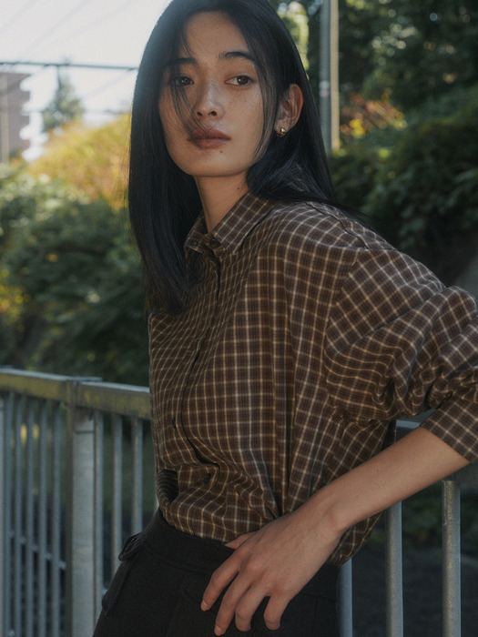 RODY CHECK SHIRT_BROWN