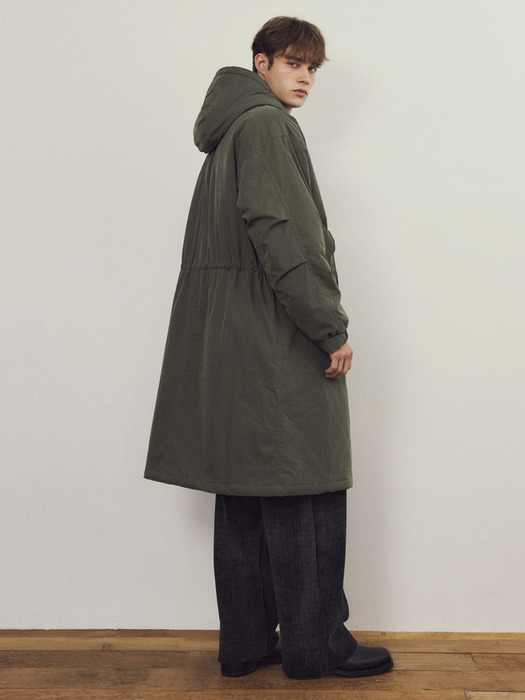 M-65 FishTail Hooded Jacket Padded Coat_KHAKI