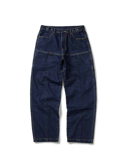 Regular tapered denim pants / Classic blue