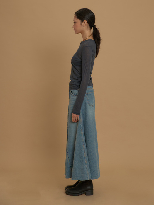 Sheer Touch Long Sleeve T Dark Gray