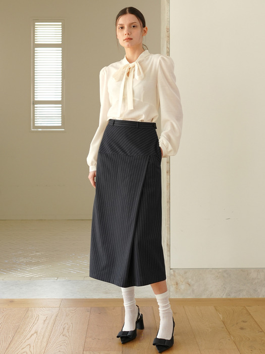 STRIPE SKIRT / NAVY