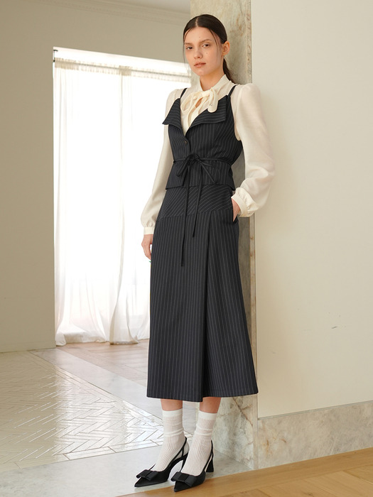 STRIPE SKIRT / NAVY