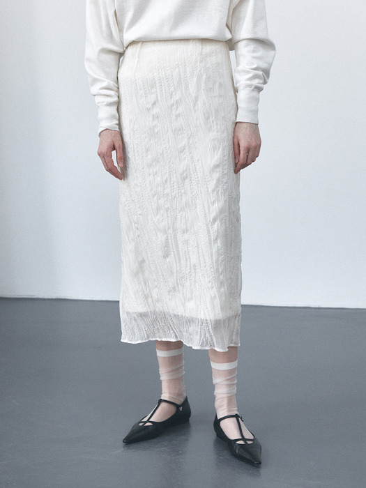 TVS WRINKLE LAYERED SKIRT_2COLORS