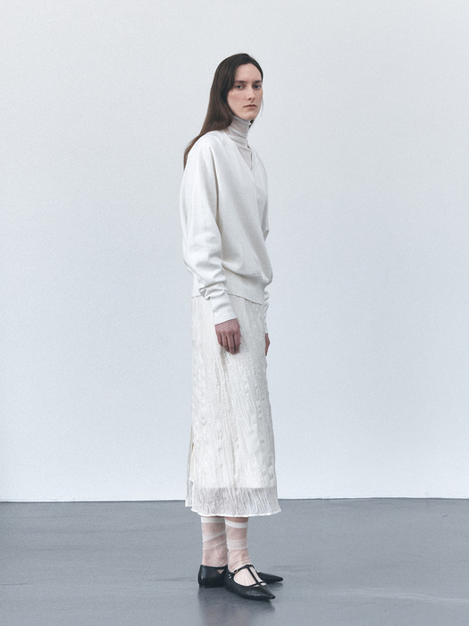 TVS WRINKLE LAYERED SKIRT_2COLORS
