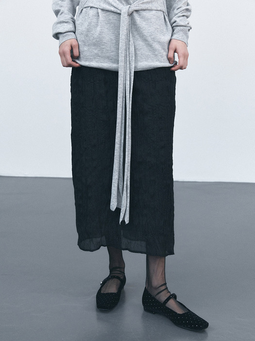 TVS WRINKLE LAYERED SKIRT_2COLORS