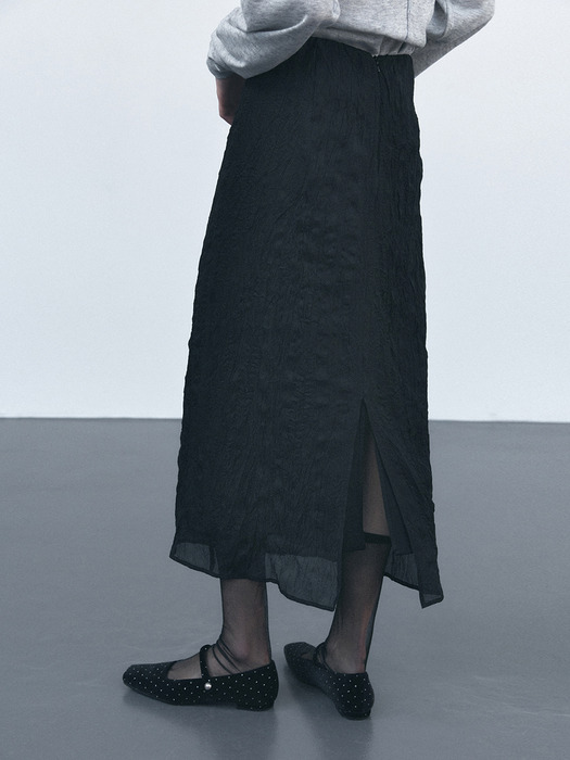 TVS WRINKLE LAYERED SKIRT_2COLORS