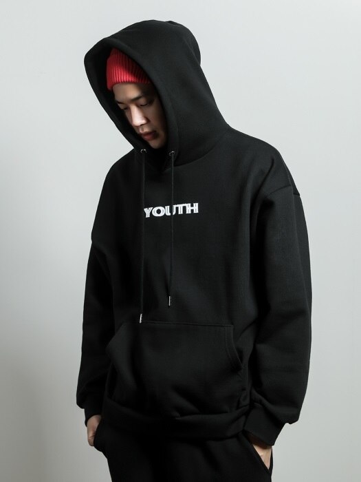 youth printed hoodie[black]